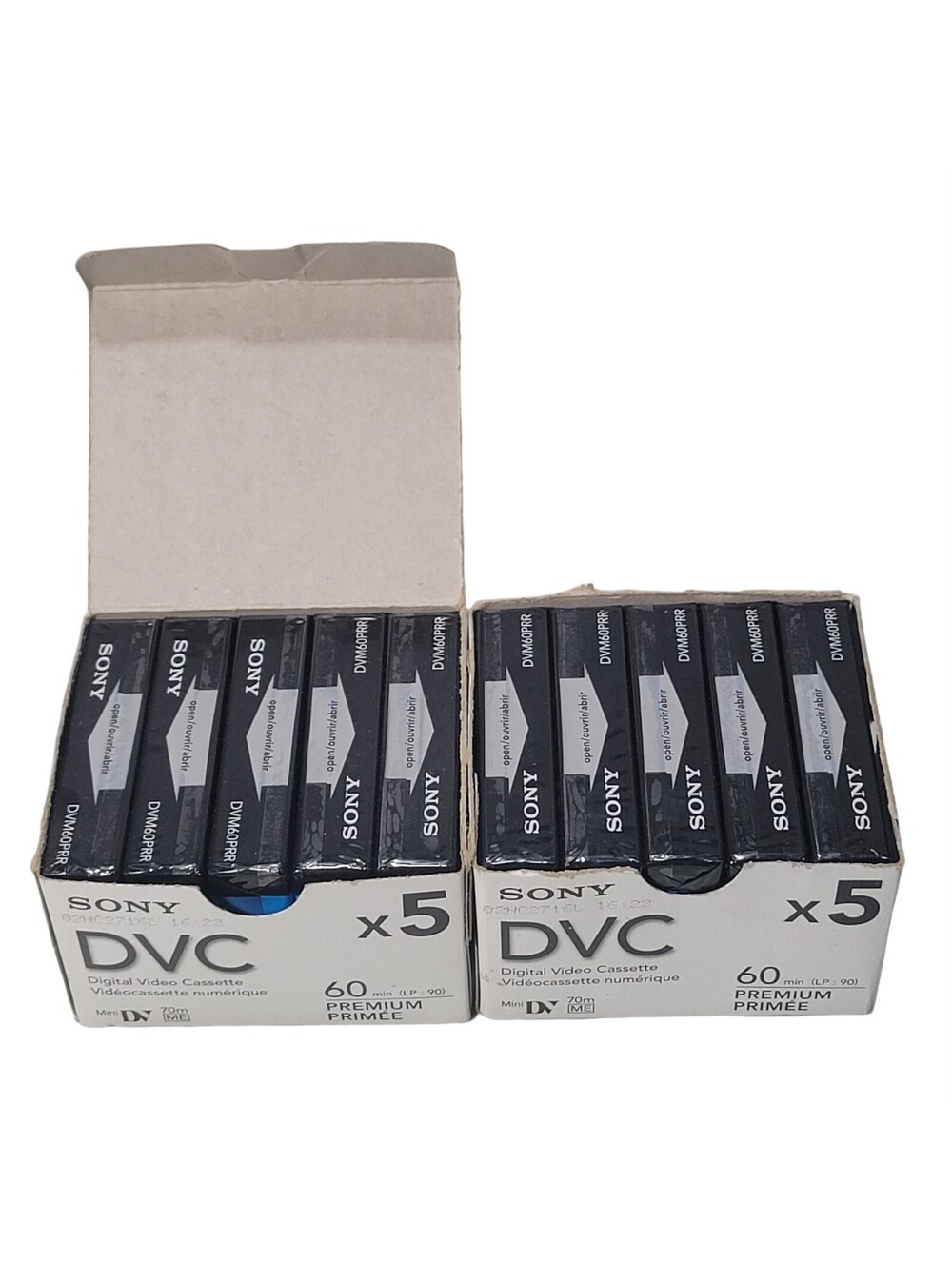 Lot Of 2 - Sony DVM60PRR Camera Tape 60 min 5x Per Box 10 Total - Brand New